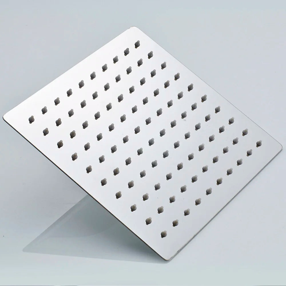 SAFLIHCAR Ultrathin Chrome Rainfall Shower Head Wall Mounted