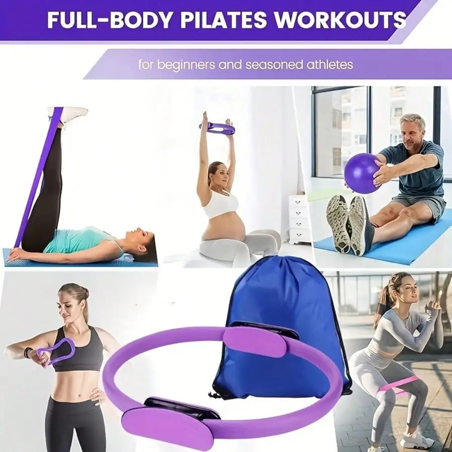 Yoga And Pilates 14 Piece Set With Resistance Bands Ball