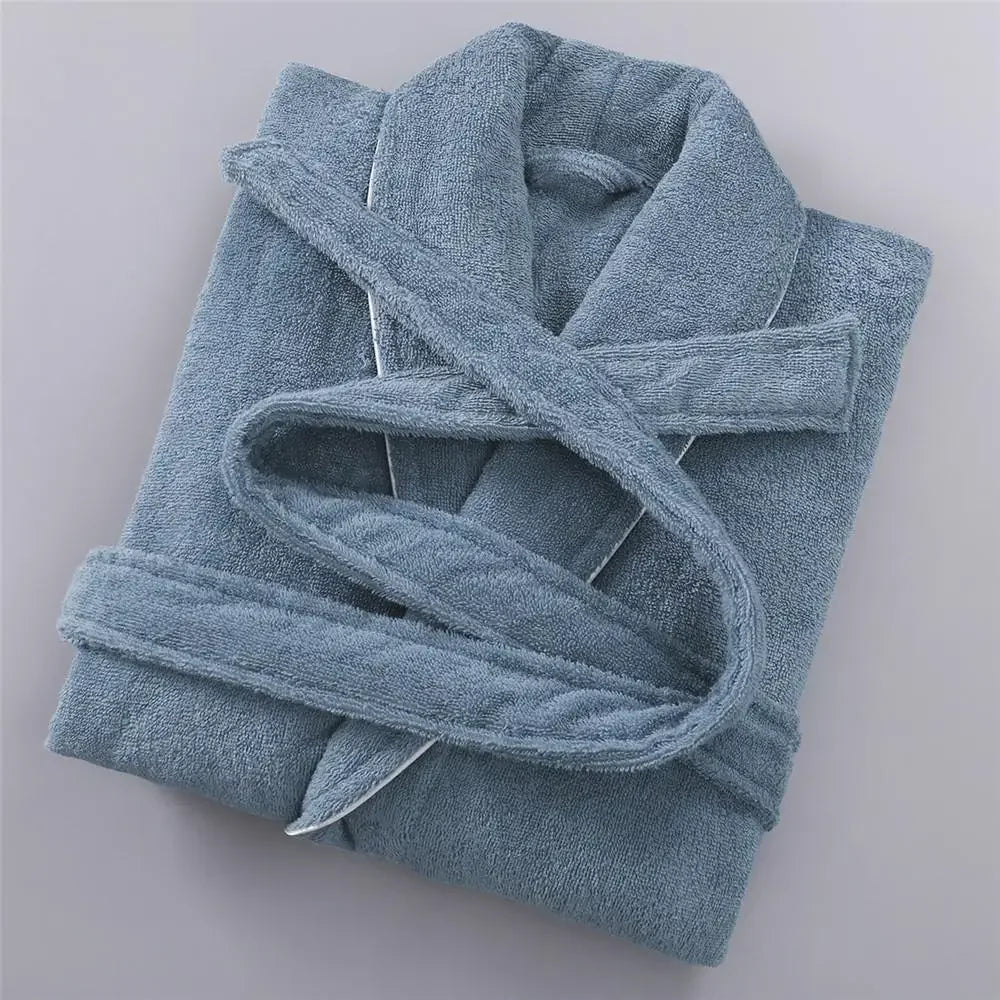 NONECN Women Terry Cotton Bathrobe For Hotel Spa