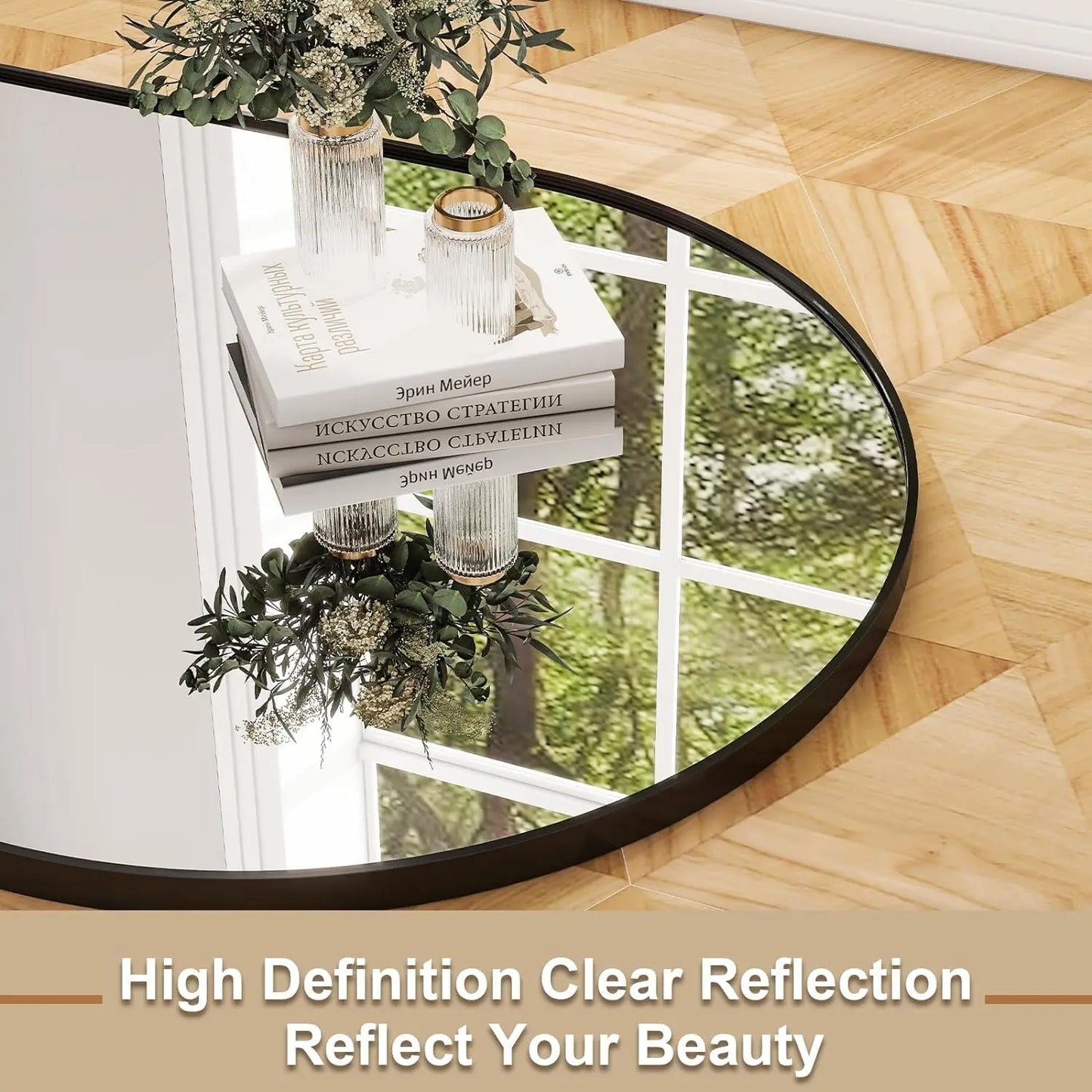 HARRITPURE Aluminum Frame Floor Mirror For Living Room