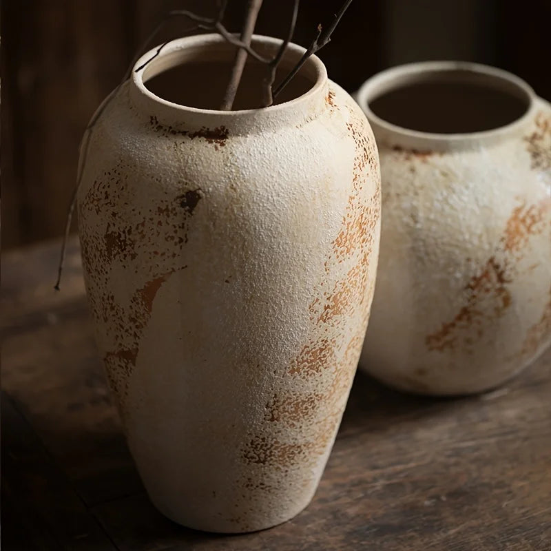 Elegant Retro Speckled Ceramic Flower Pot for Home Decor