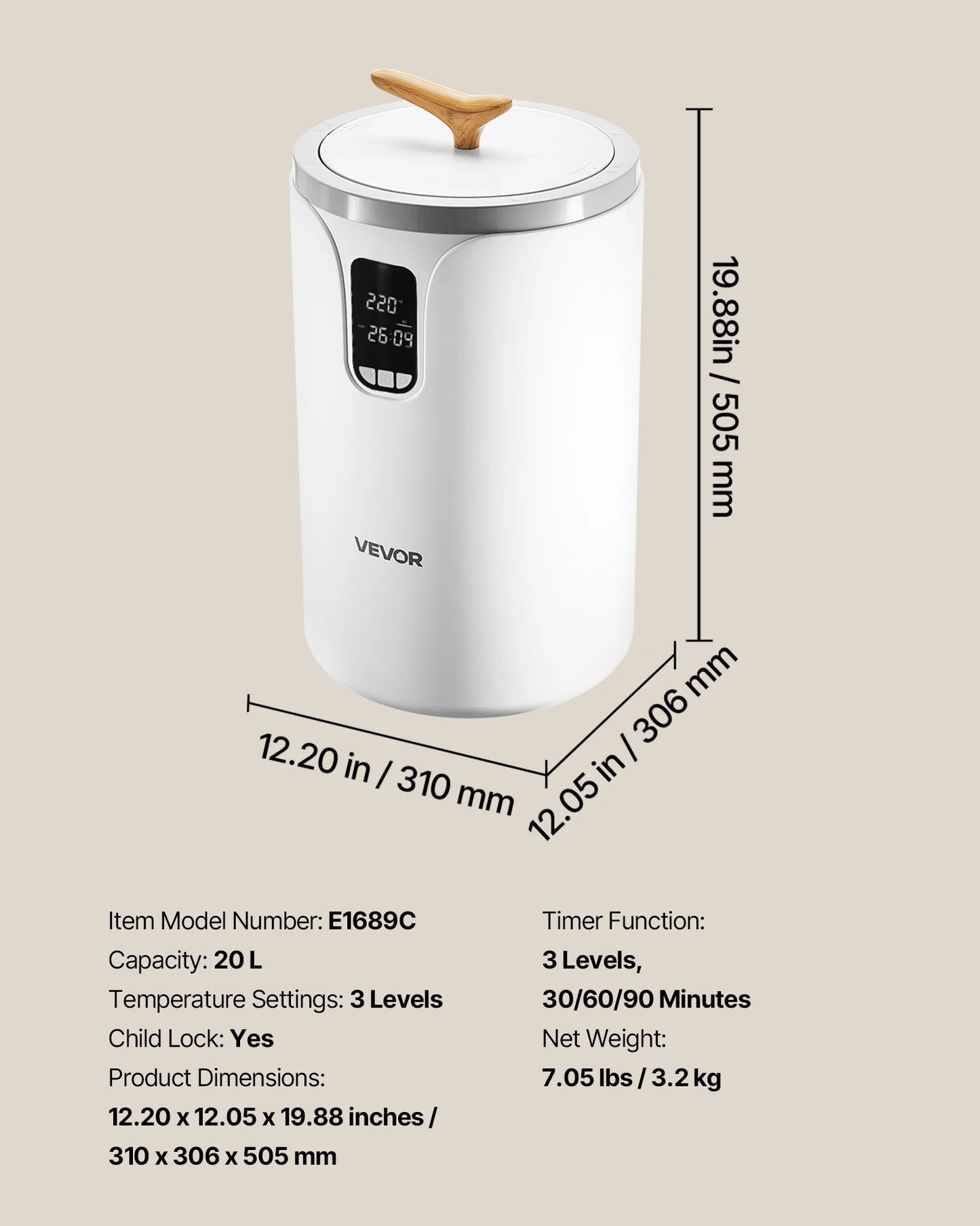 SucceBuy Towel Warmer Bucket With LED Timer Temperature Setting