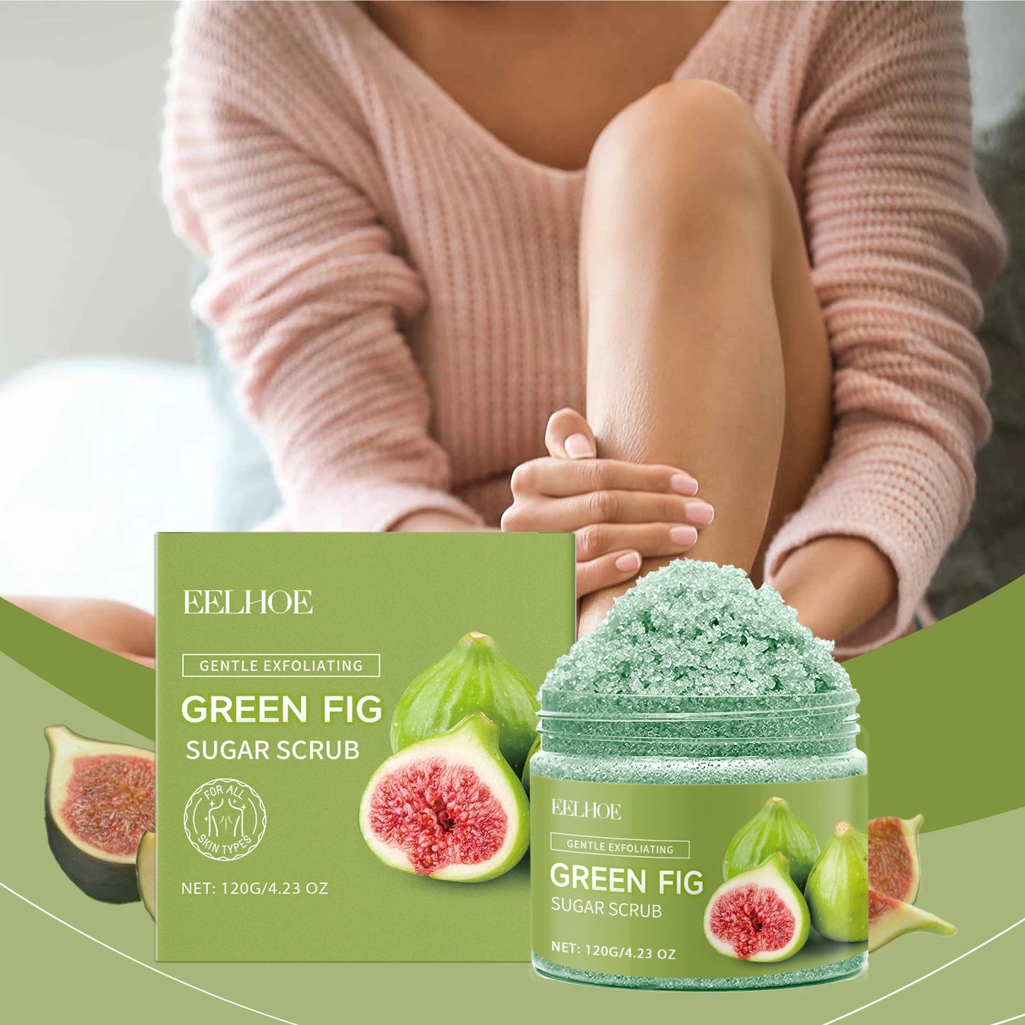 Eelhoe Fig Sugar Body Scrub Hydrating Exfoliating Cleanser