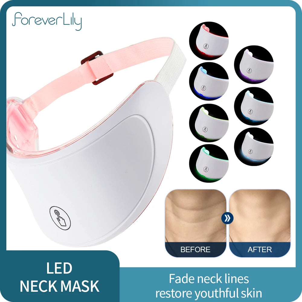 Foreverlily LED Neck Mask 7 Color Photon Anti Wrinkle Care