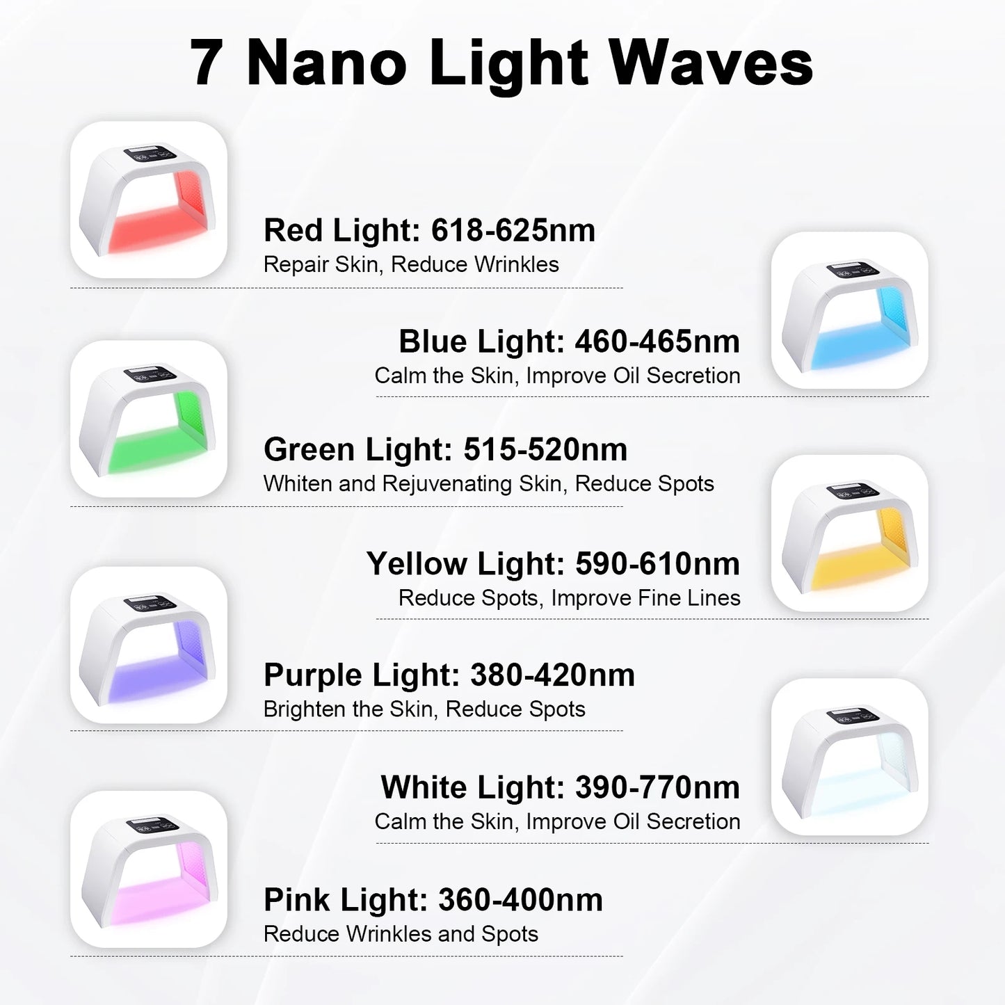 7 Color LED LightTherapy MaskForFacialTherapy 7in1 Professional SkinCare Device HomeSpa