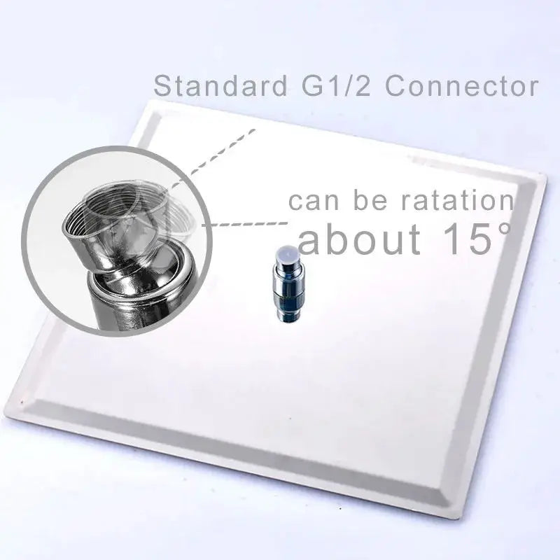 SAFLIHCAR Ultrathin Chrome Rainfall Shower Head Wall Mounted