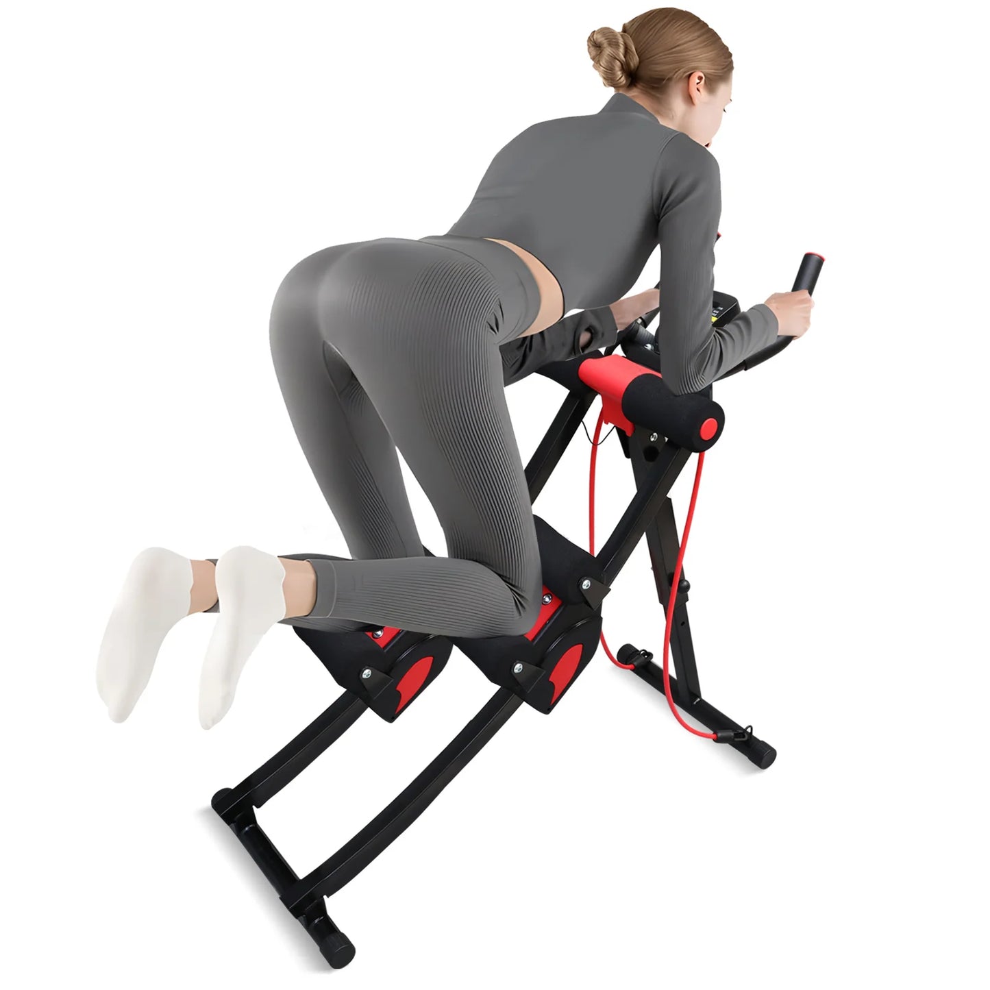 Foldable Ab Machine With Resistance Bands For Home Core Workout