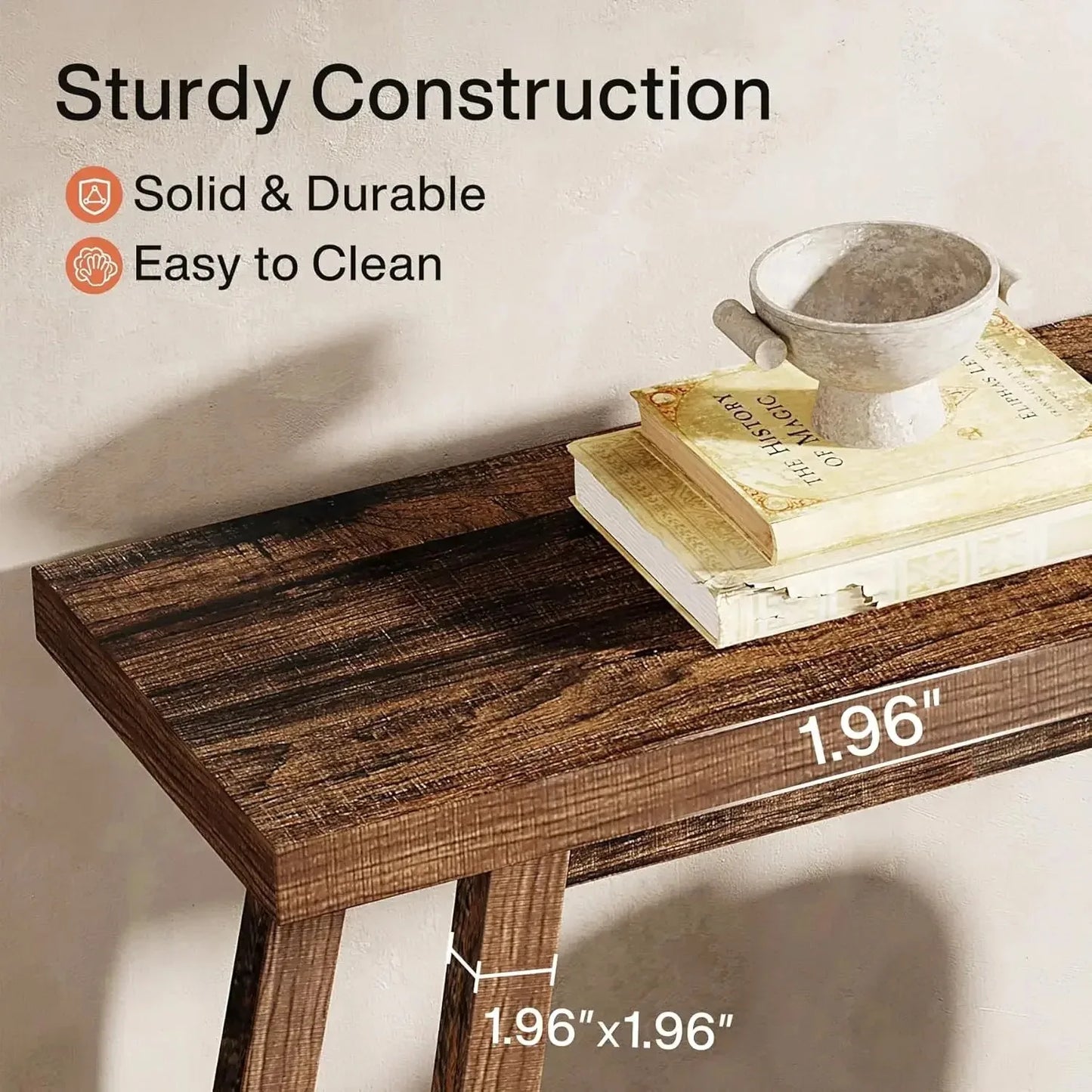 LITTLE TREE All Wood Console Table Two Tier Entryway