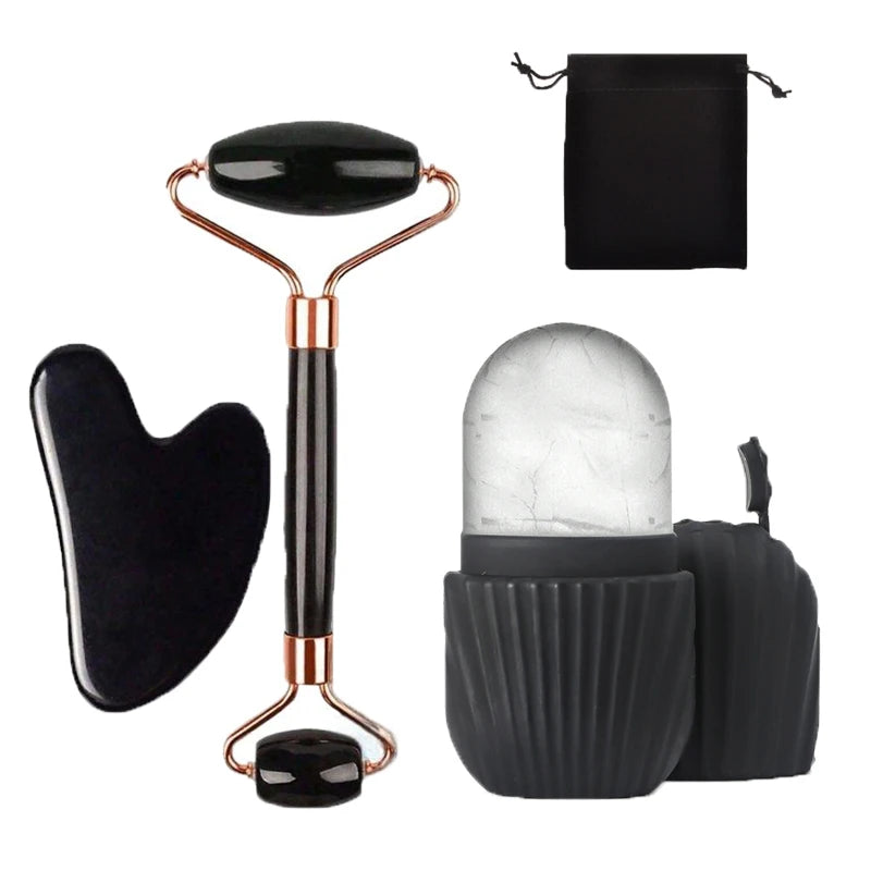 Ice Face Roller Set Facial Gua Sha Massage Tool Kit