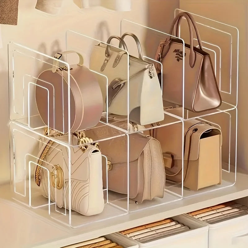 Versatile 4 Section Transparent Acrylic Storage Rack