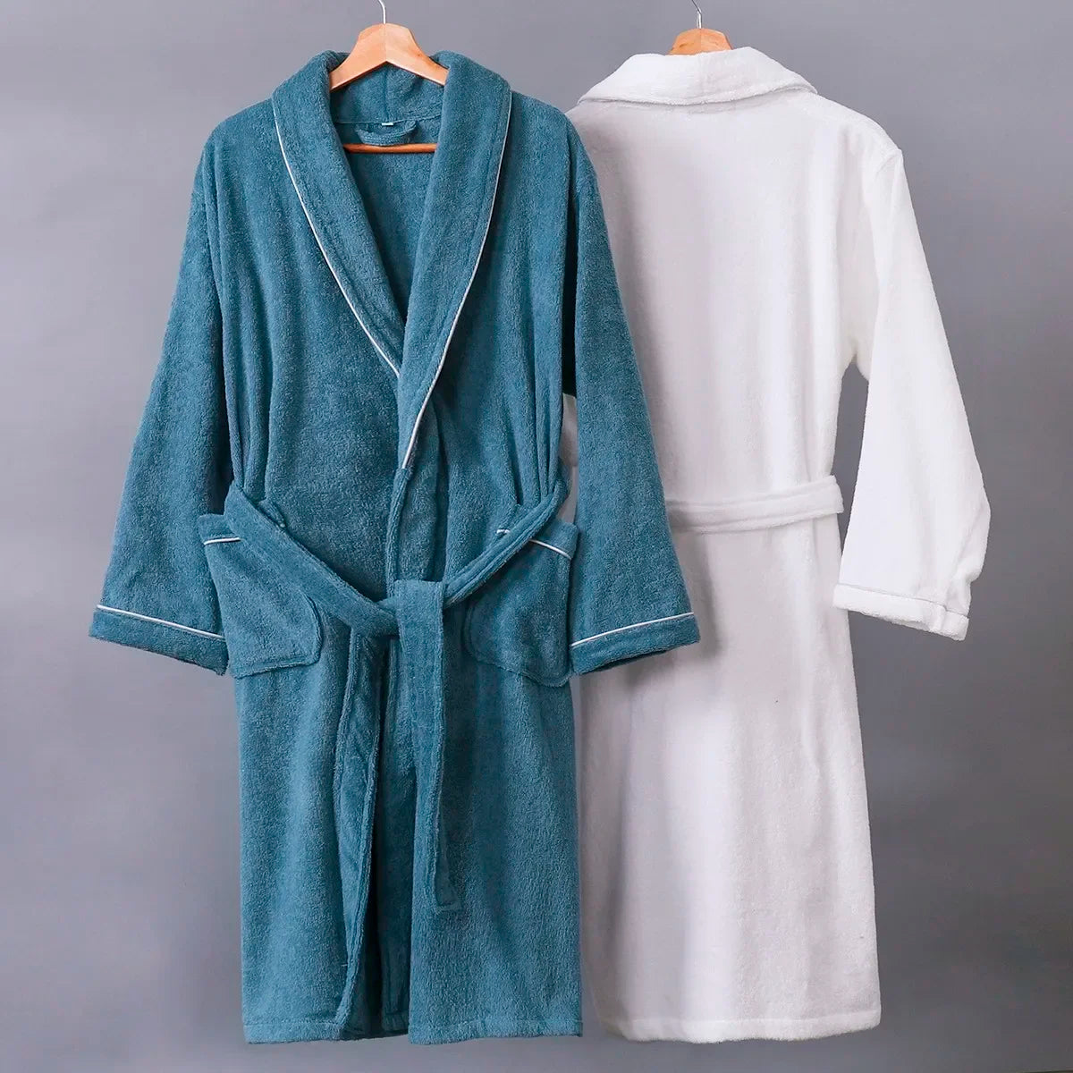NONECN Women Terry Cotton Bathrobe For Hotel Spa