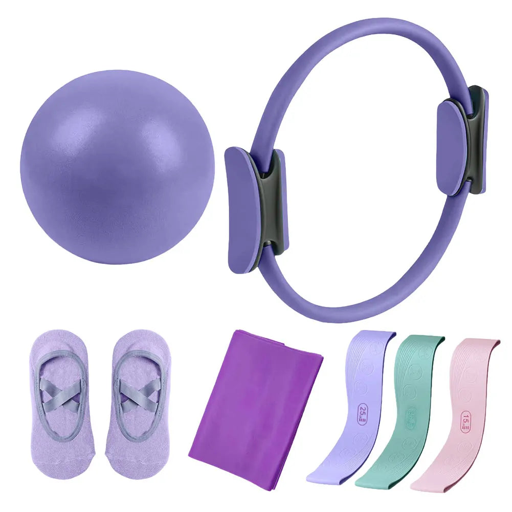 5Pcs Pilates Essential Kit with Toning Pilates Ring & Resistance Band Pilates Ring Set for Women Beginners Toning