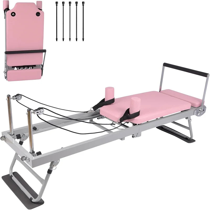 Pilates Reformer Machine for Home Gym Exercise with Adjustable Resistance