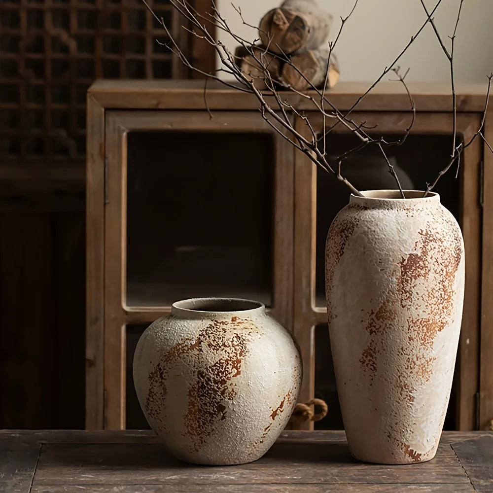Elegant Retro Speckled Ceramic Flower Pot for Home Decor