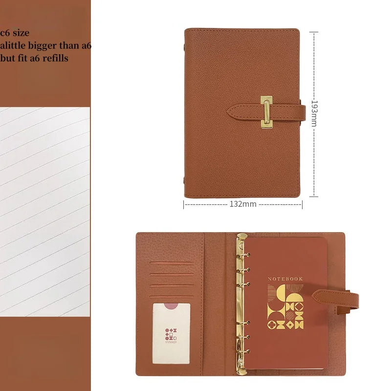 High-Concerned PU Leather Retro Business Diary Notebook Binder