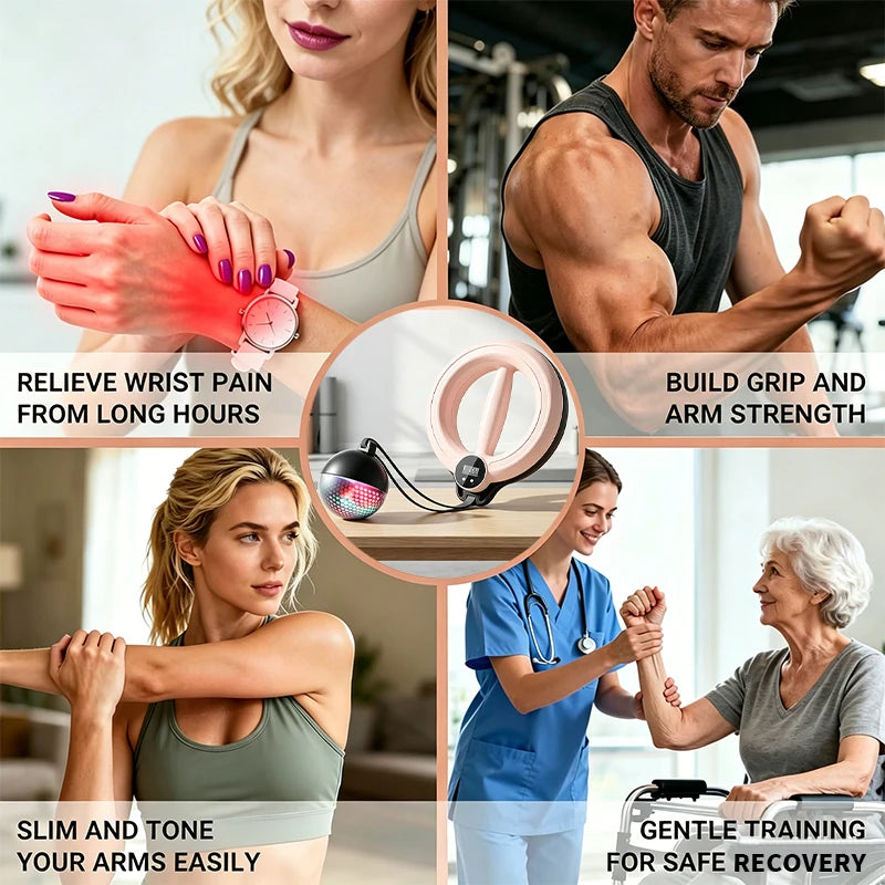 Adjustable Arm Exerciser and Wrist Trainer With 360 Rotary