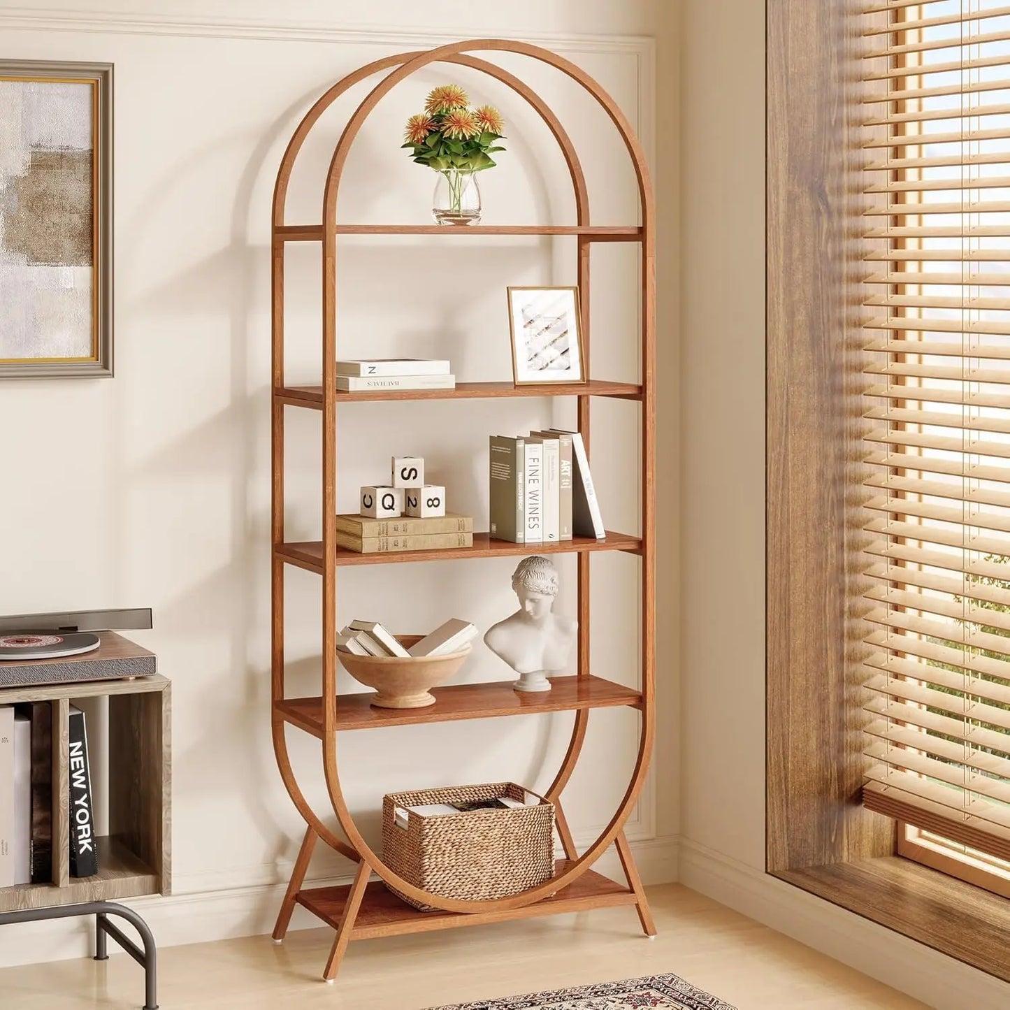 Little Tree Five Tier Arched Bookshelf Freestanding Display Rack