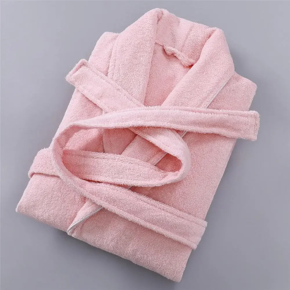 NONECN Women Terry Cotton Bathrobe For Hotel Spa