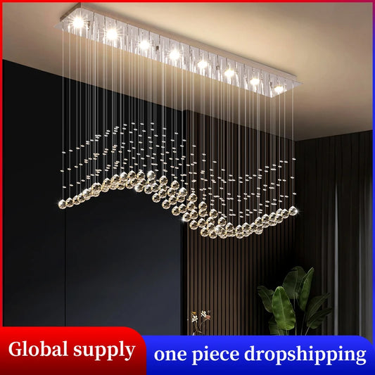 Yingxuan Crystal Pendant Ceiling Lamp For Living Room Kitchen