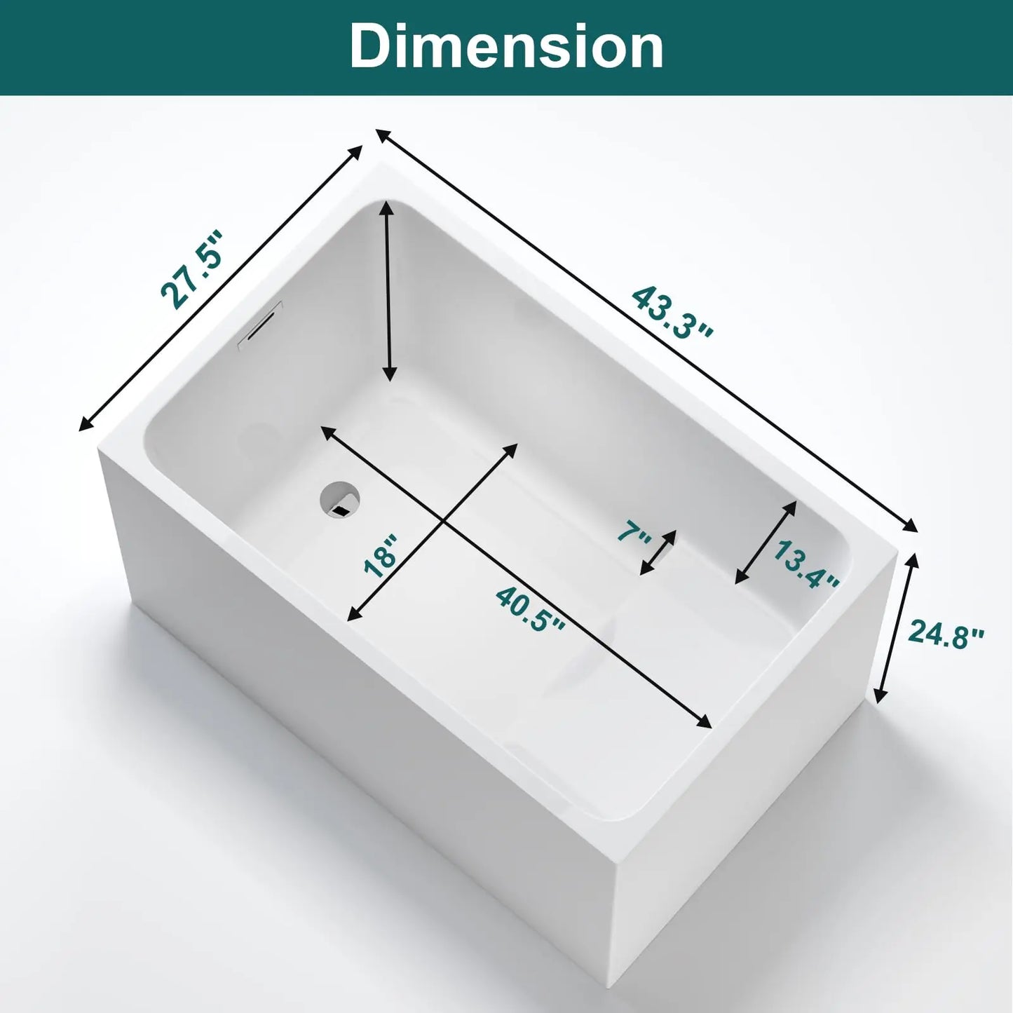 Sh.Kl Acrylic Freestanding Bathtub Soaking Tub With Seat Chrome Overflow Drain Foot Control Drain