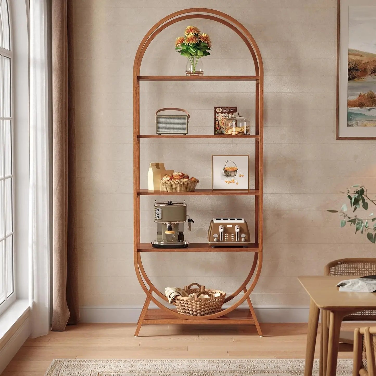 Little Tree Five Tier Arched Bookshelf Freestanding Display Rack