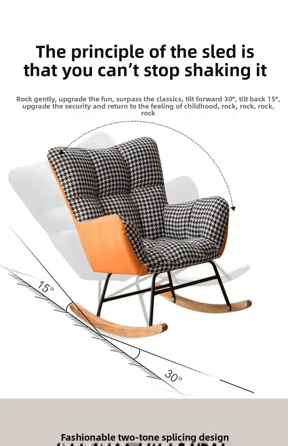 TINGFANG Balcony Rocking Chair Modern Lounge For Living Room