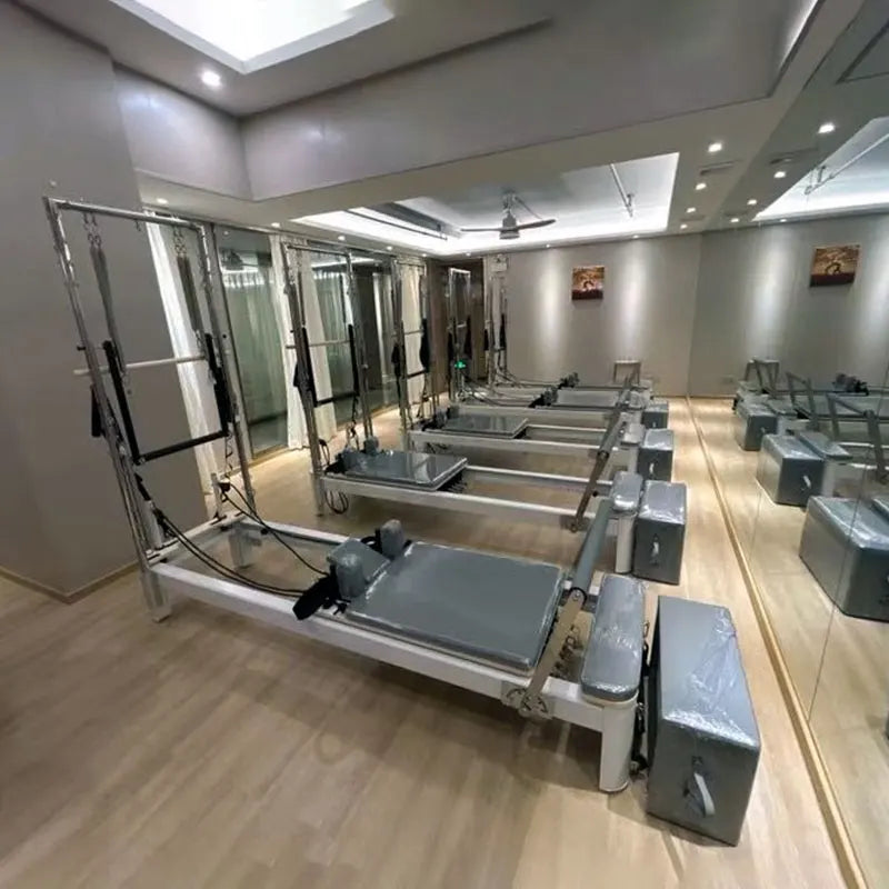 Pilates Reformer large equipment core bed yoga private teaching Pilates bed aluminum alloy small white bed two in one loft bed