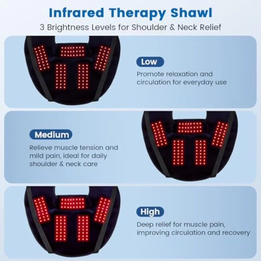 Cordless Red Light Therapy Neck Shoulder Pain Relief Wrap Infrared