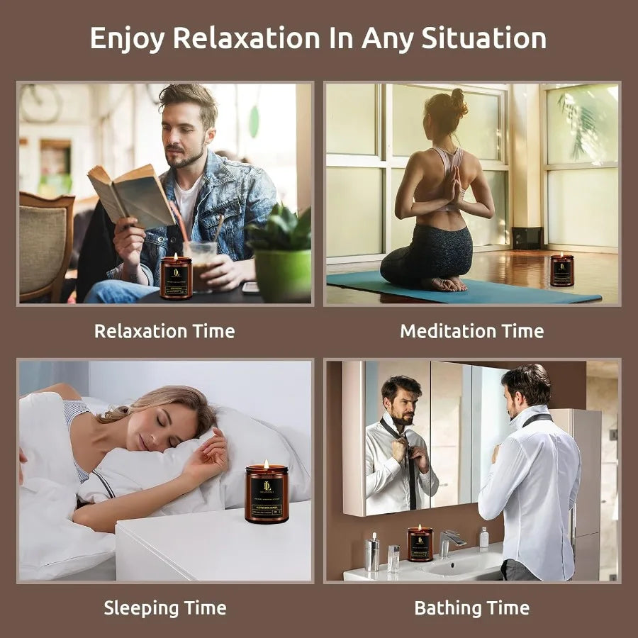 Scented Candles Set Soy Candles for Home Ambiance 4 Pack 28oz Candle Gifts for Men Women Luxury Fragrances of Magnolia Sandalwo