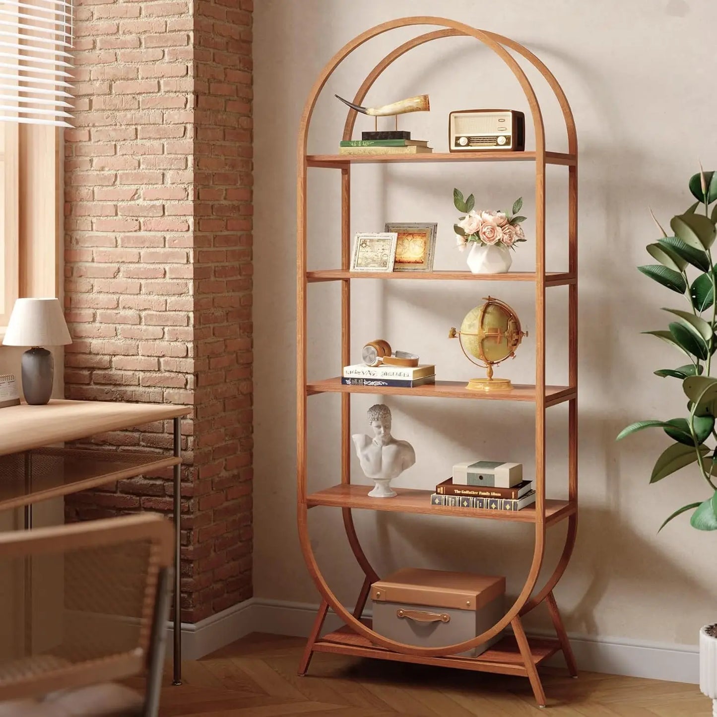 Little Tree Five Tier Arched Bookshelf Freestanding Display Rack