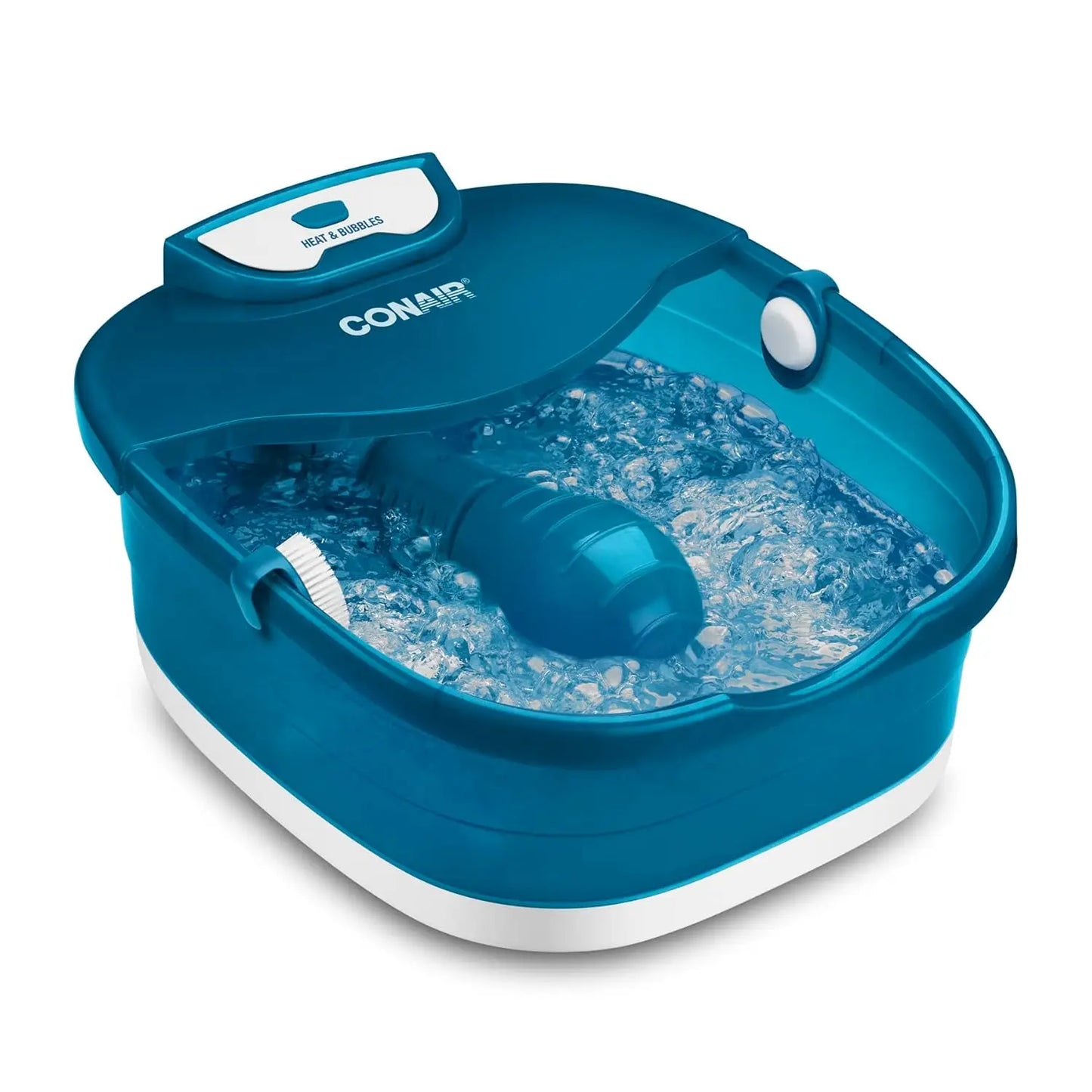 Heated Foot Spa With Massage Rollers Bubbles Pumice Stone Brush