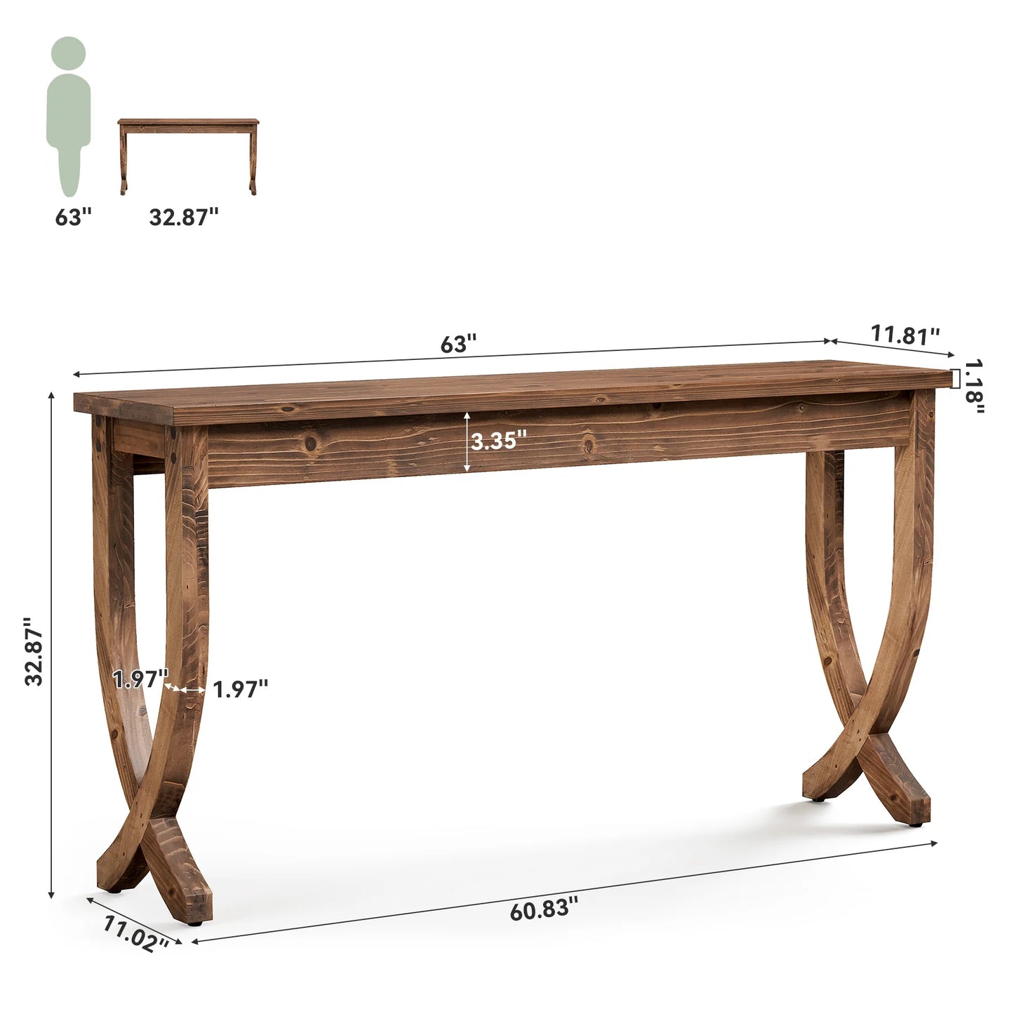 Tribesigns Solid Wood Console Table For Entryway And Living Room