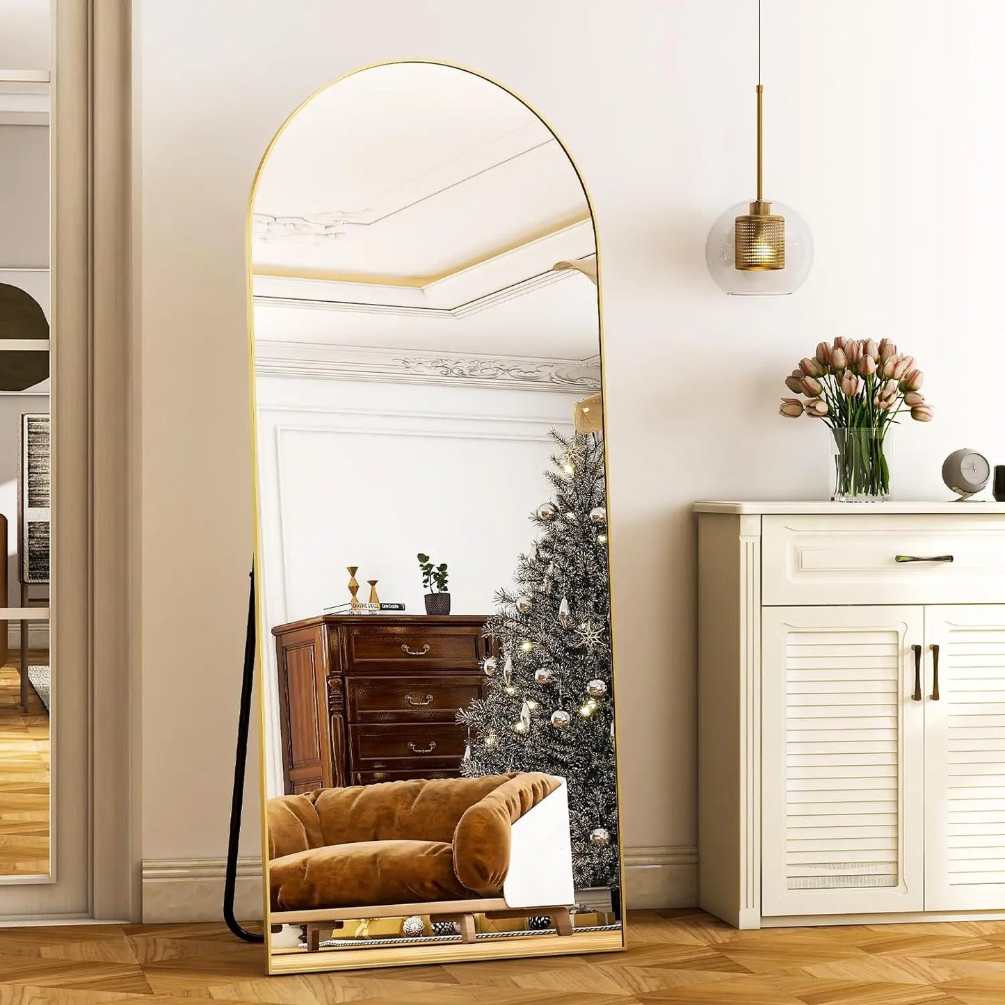 HARRITPURE Aluminum Frame Floor Mirror For Living Room