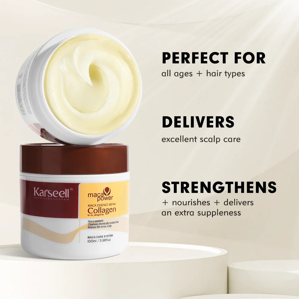 Karseell Collagen Hair Mask Deep Repair With Argan Oil For All Hair Types And Damage Prevention