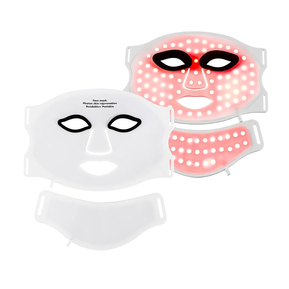 Foreverlily Silicone LED Mask With Neck 7 Color Red Light Infrared Therapy