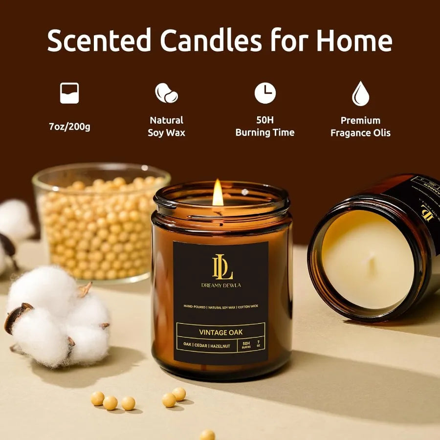 Scented Candles Set Soy Candles for Home Ambiance 4 Pack 28oz Candle Gifts for Men Women Luxury Fragrances of Magnolia Sandalwo