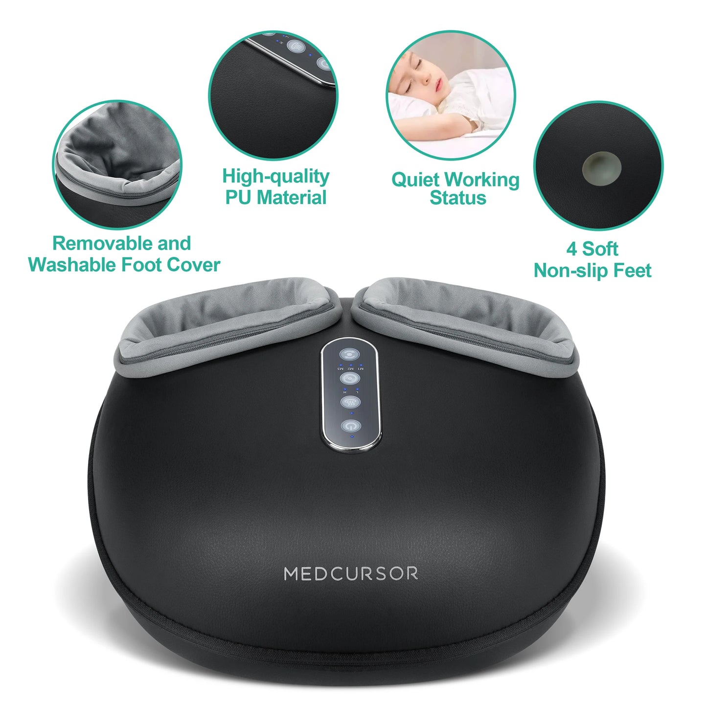 Medcursor MDFM400 Shiatsu Foot Massager With Heat Roller For Muscle Relaxation Pain Relief