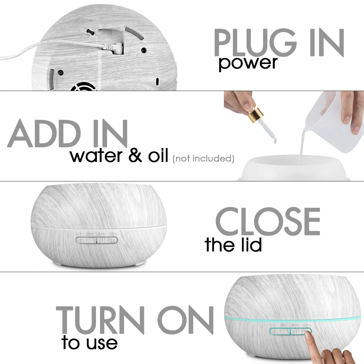 Miflame Whisperquiet Desktop Air Humidifier Essential Oil Diffuser HomeOffice LED