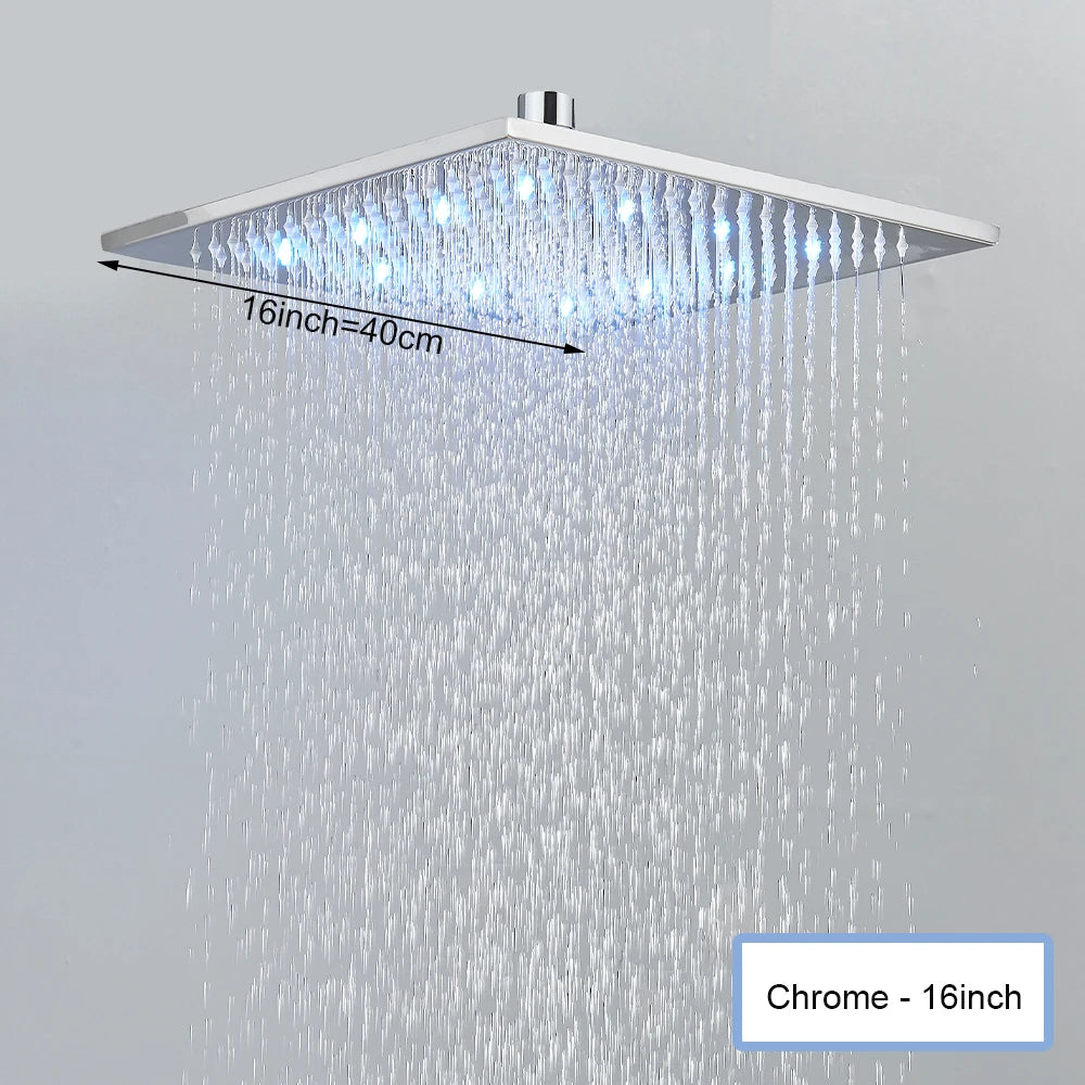 SAFLIHCAR CeilingMountedSmart Rainfall Shower Head With LED Remote Control Sensor