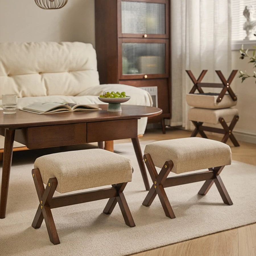 Featre SpaceSaving Foldable Shoe Bench With Luxurious Textured Velveteen Cushioning