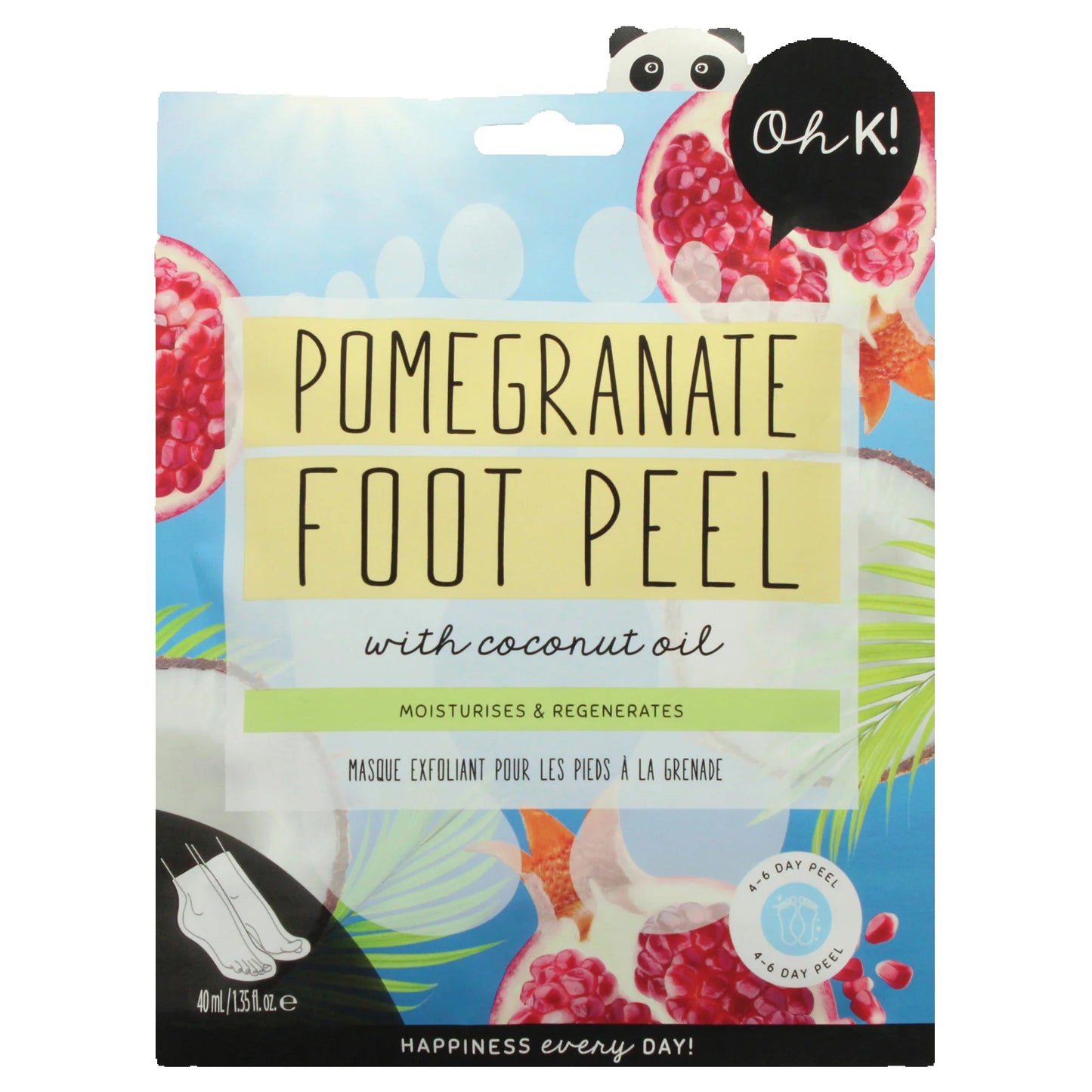 Oh K Foot Peel Mask Pomegranate for Unisex