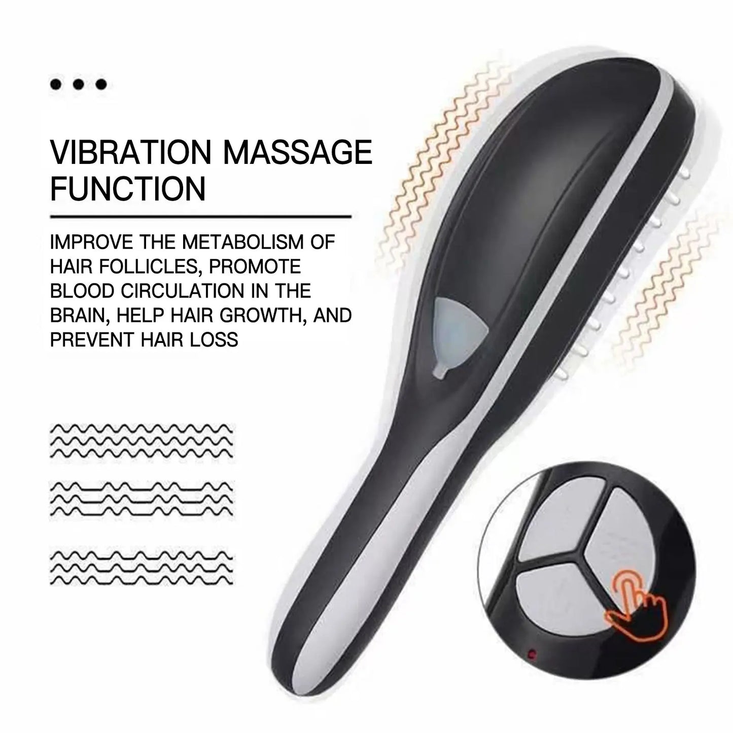 Electric Hair Growth Massage Brush 3 In 1 Scalp Massager With Steam Oil Diffuser