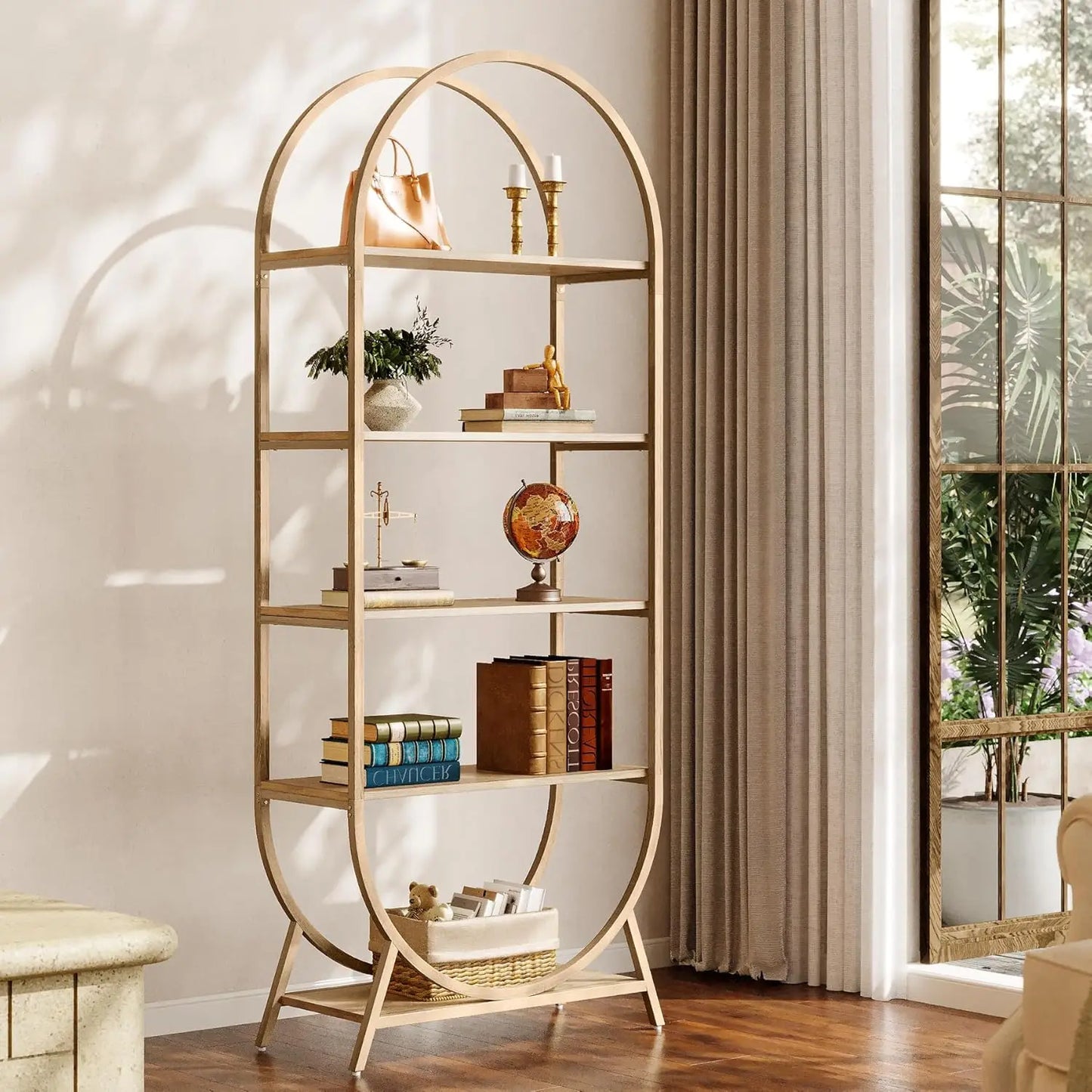 Little Tree Five Tier Arched Bookshelf Freestanding Display Rack