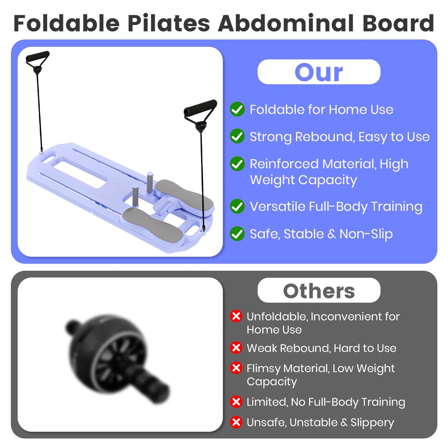 5-In-1 Foldable Pilates Abs Board For Core And Full-Body Fitness