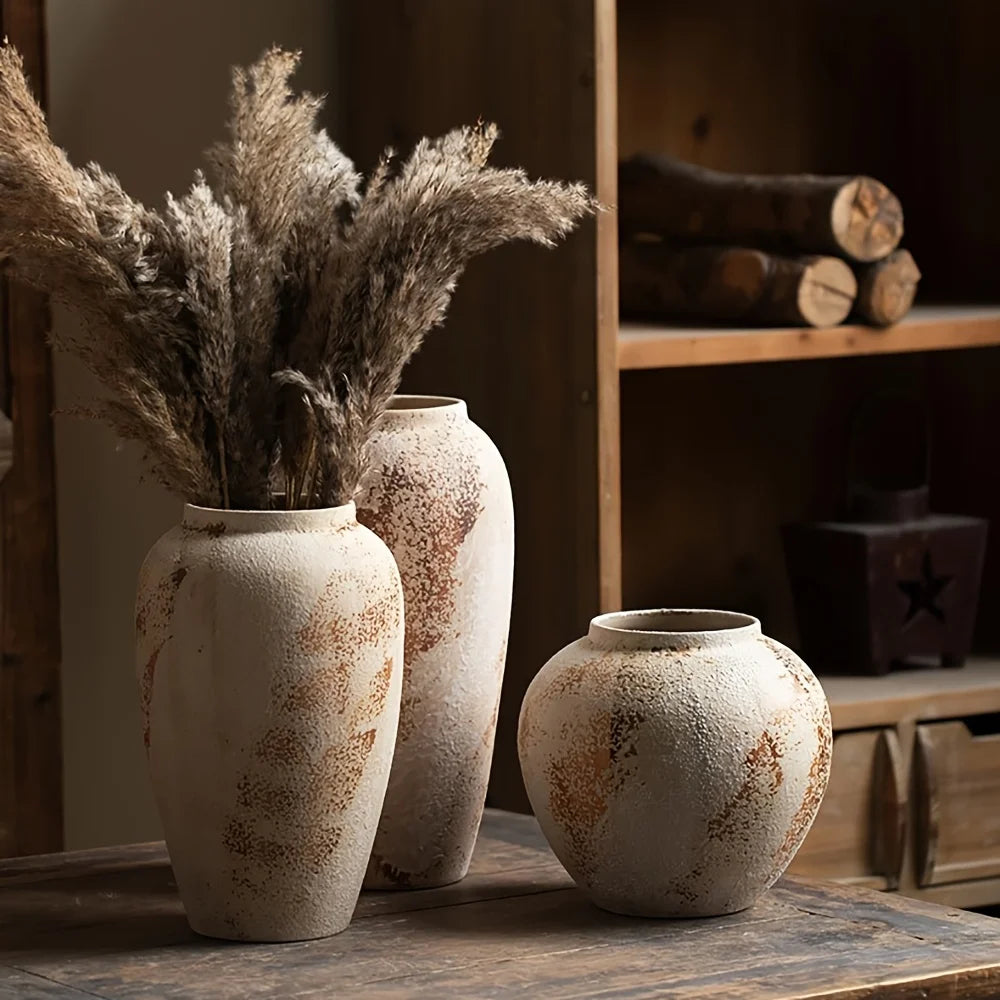 Elegant Retro Speckled Ceramic Flower Pot for Home Decor