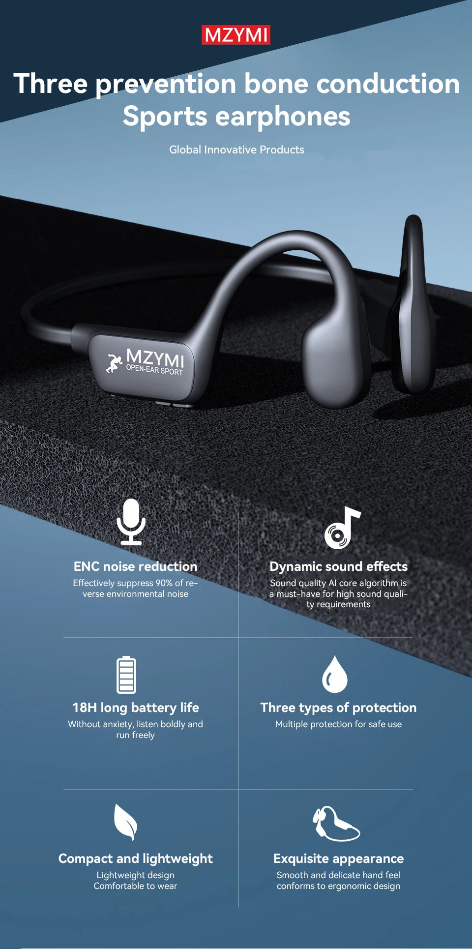 Neckband Bluetooth 5.4 Earphones A28 TWS Waterproof ENC Noise Reduction