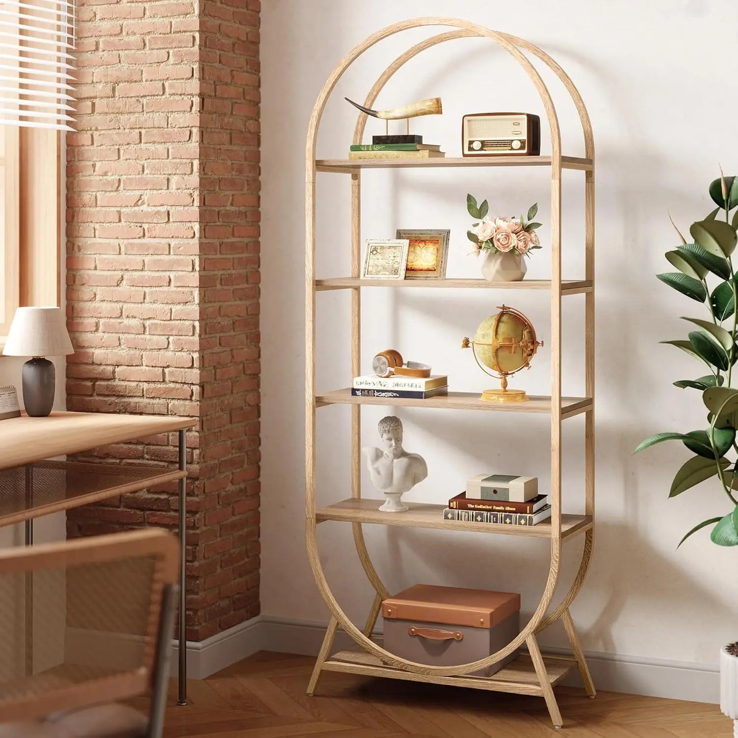 Little Tree Five Tier Arched Bookshelf Freestanding Display Rack