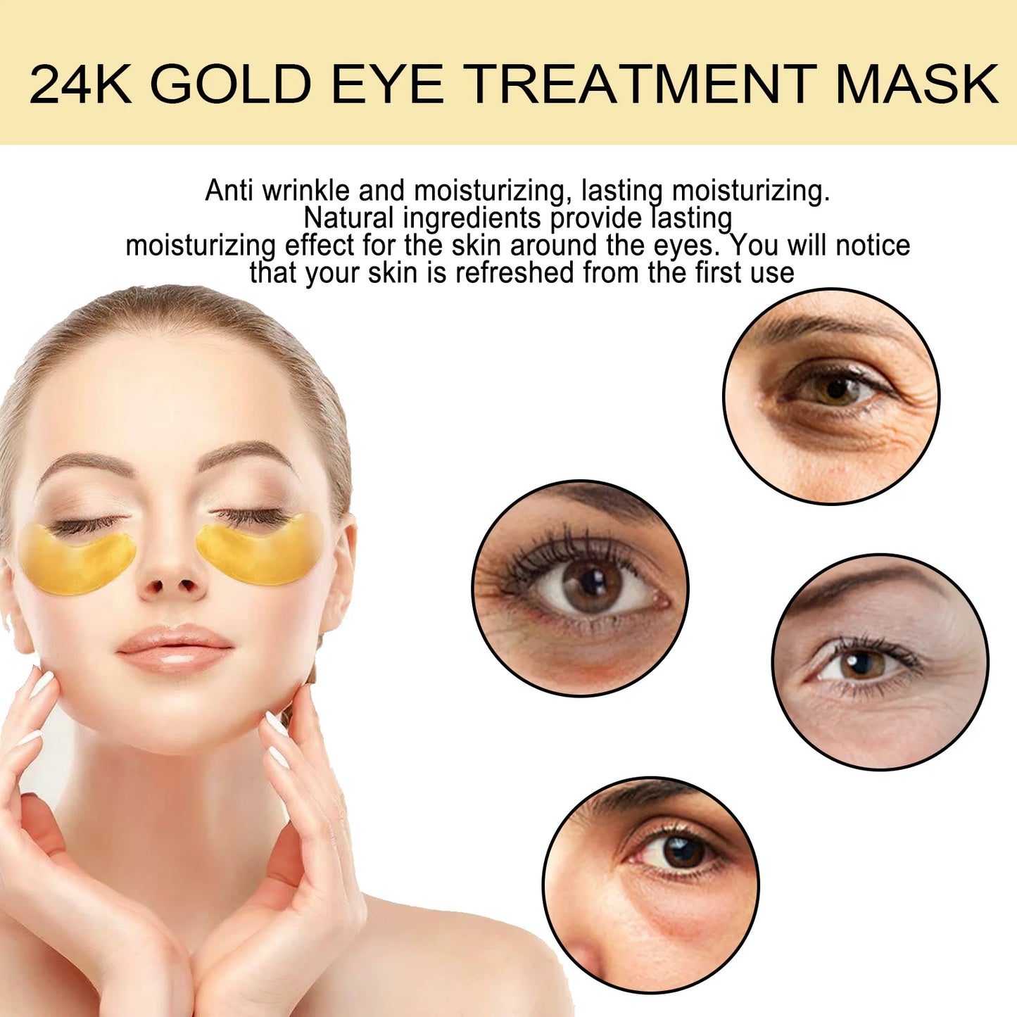 Eelhoe 24K Gold Eye Mask for Dark Circles and Firming