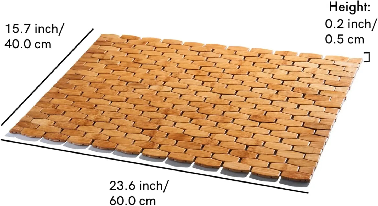 Rollable Bamboo Bathroom Floor Mat Non Slip Spa And Outdoors
