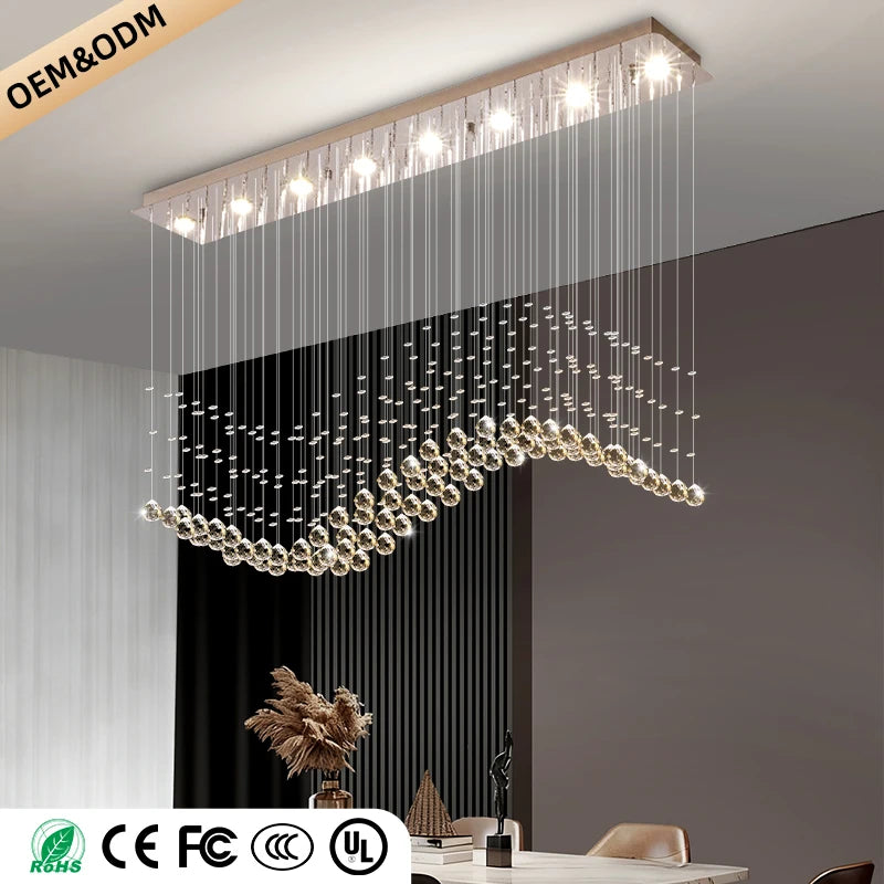 Yingxuan Crystal Pendant Ceiling Lamp For Living Room Kitchen